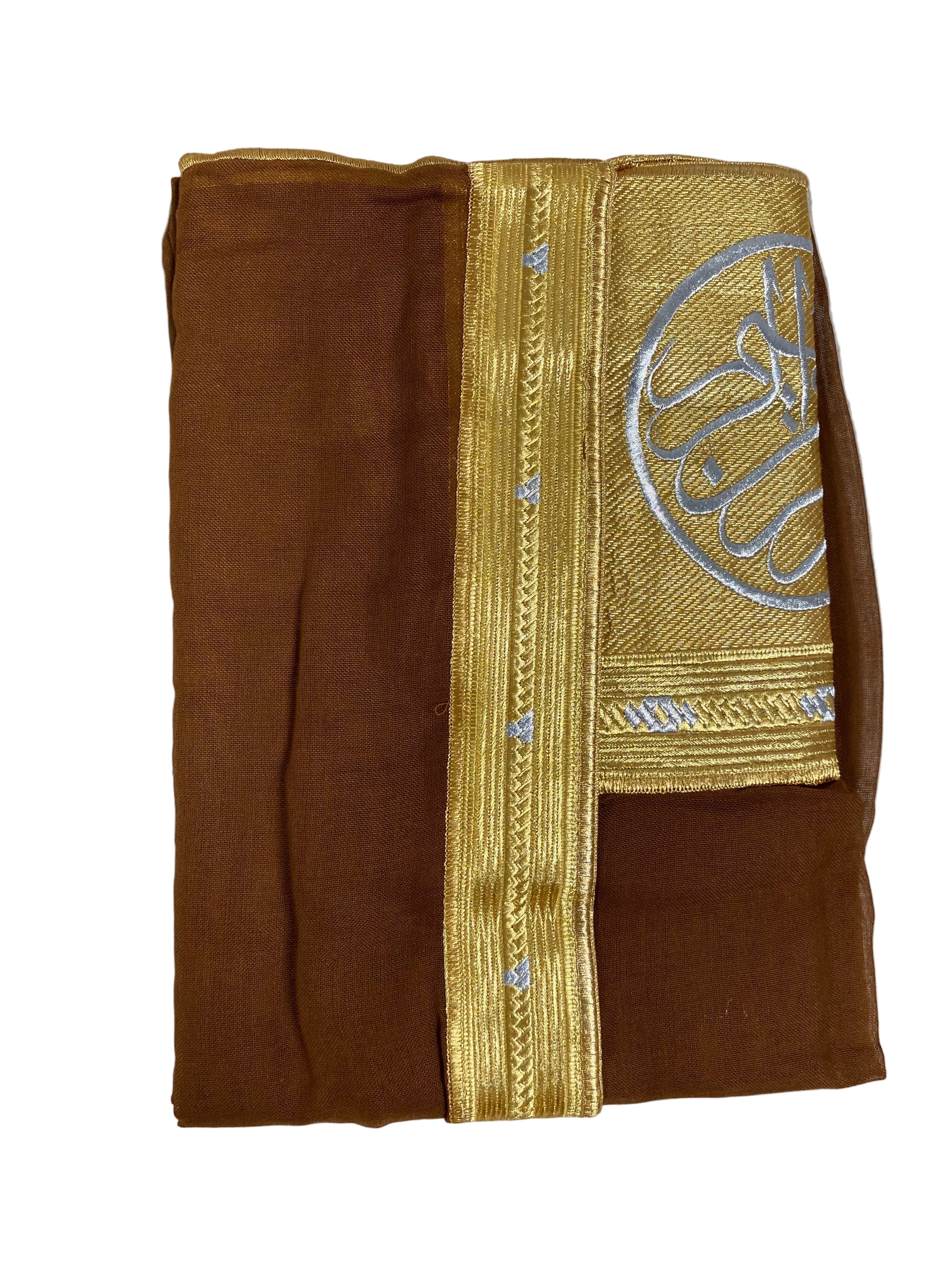 Bisht marron avec Ecriture
